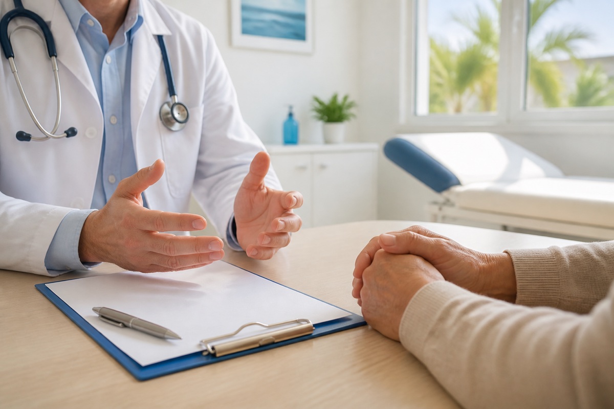 Doctor speaking with a patient during a general medical consultation