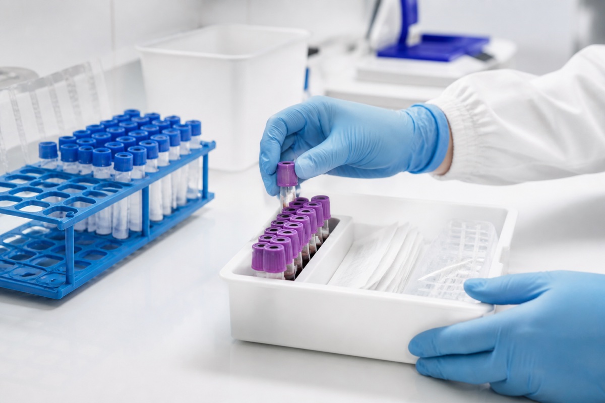 Laboratory samples being prepared for clinical testing